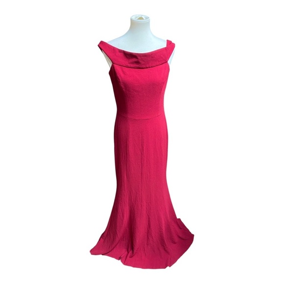 NWOT Dress the Population Red Full Length Dress - Picture 1 of 9
